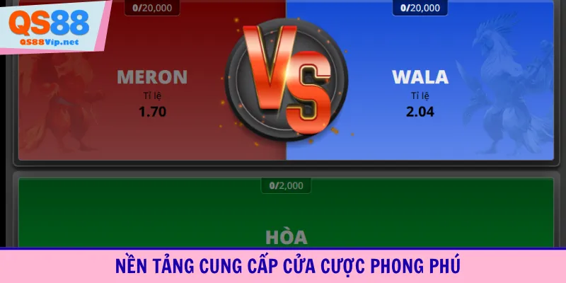 Nền tảng cung cấp cửa cược phong phú